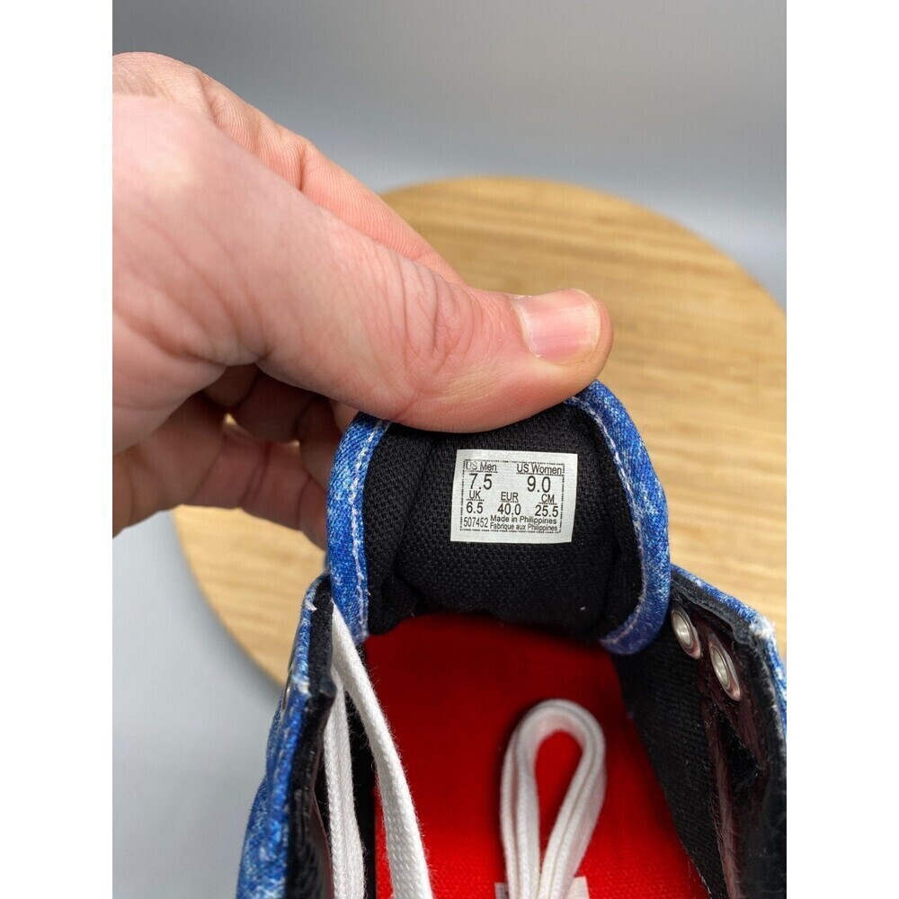 Vans Shoes Mens 7.5 Womens 9 Blue 90s Cobra Karate Canvas Denim Skate Sneakers - Picture 13 of 15